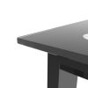 7-piece dining table set; dining table and chair - Black