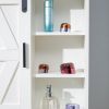 5-layer toilet bathroom Wood Wall-Mounted Storage Cabinet