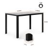 Black 5 Pieces Tempered Glass Dining Table Set for 4