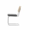 Set of 4, Leather Dining Chair with High-Density Sponge, Rattan Chair for Dining room, Living room, Bedroom, Gray - as Pic