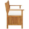 Storage Bench with Cushion 58.2" Solid Acacia Wood - Brown