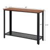 Wood Console Sofa Table with Adjustable Feet and Storage Shelf - Black