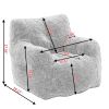 Soft Tufted Foam Bean Bag Chair With Teddy Fabric Dark Gray - as Pic