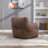 Soft Tufted Foam Bean Bag Chair With Teddy Fabric Coffee Brown - as Pic