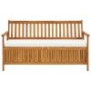 Storage Bench with Cushion 58.2" Solid Acacia Wood - Brown