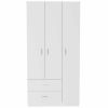 Rowaton 2-Drawer 3-Door Armoire White - as Pic