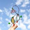 1pc Hummingbird Stained Glass Sun Catcher Window Hangings Ornament Metal Craft A Lovely Gift For Your Family - B