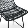 Black Finish Set of 2, Natural Rattan Indoor Counter Chair