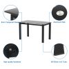 7-piece dining table set; dining table and chair - Black