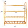 Bamboo Shoe Rack 4-Tier Entryway Shoe Shelf Storage Organizer for Home & Office Easy to Assemble Wood Color - Wood Color