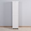 Bathroom Floor Storage Cabinet with 2 Doors Living Room Wooden Cabinet with 6 Shelves 15.75 x 11.81 x 66.93 inch - White