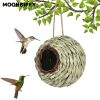 Charming Decorative Hummingbird House Hand-woven Hung Straw Nest Natural Grass Hung Bird for Garden Patio Lawn Office Indoor - 1pcs