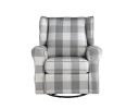 ACME Patli Swivel Chair w/Glider , Gray Fabric LV00922 - as Pic