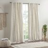 Cotton Printed Curtain Panel with Chenille Stripe and Lining - as Pic