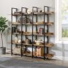 [VIDEO] 5 Tier Bookcase Home Office Open Bookshelf, Vintage Industrial Style Shelf with Metal Frame, MDF Board - as Pic