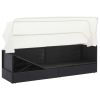 Patio Sofa with Canopy Black Poly Rattan - Black